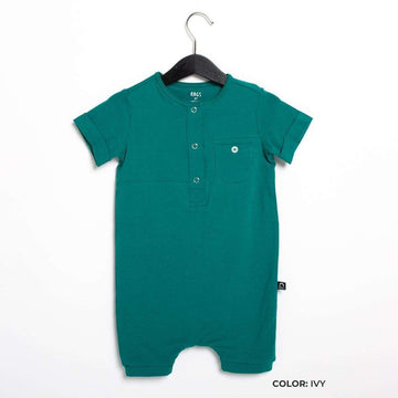 Short Sleeve Henley Short Essentials Rag Romper - 'Rag in Multiple Colors' - Spring