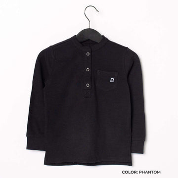 Long Sleeve Henley Pocket Kids Essentials Tee - 'Kids Tee in Multiple Colors'