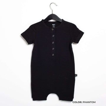 Short Sleeve Henley Short Essentials Rag Romper - 'Rag in Multiple Colors' - Spring