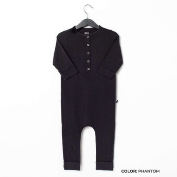 3/4 Length Sleeve Henley Essentials Rag Romper - 'Rag in Multiple Colors'
