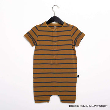 Short Sleeve Henley Short Essentials Rag Romper - 'Rag in Multiple Colors' - Spring