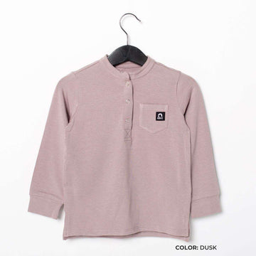 Long Sleeve Henley Pocket Kids Essentials Tee - 'Kids Tee in Multiple Colors'