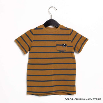 Short Sleeve Chest Pocket Kids Essentials Tee  - 'Kids Tee in Multiple Colors' - Spring