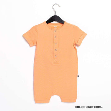 Short Sleeve Henley Short Essentials Rag Romper - 'Rag in Multiple Colors' - Spring