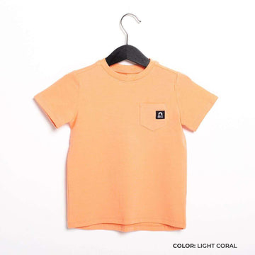 Short Sleeve Chest Pocket Kids Essentials Tee  - 'Kids Tee in Multiple Colors' - Spring