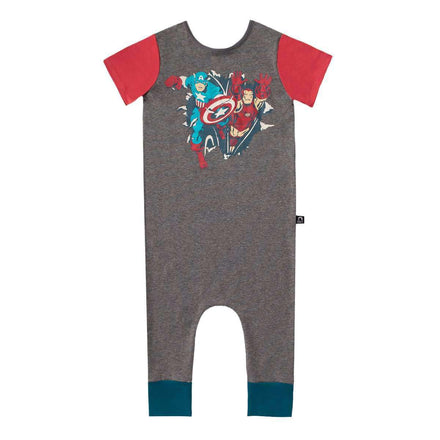 Short Sleeve Rag - 'Captain America & Iron Man' - Marvel Collection from Rags - Charcoal