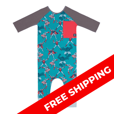 3/4 Sleeve Raglan Big Pocket Rag - 'Avengers Assemble' - Marvel Collection from Rags