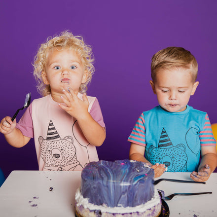 Short Sleeve Tee - 'Party Bear' - English Rose