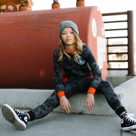 Kids Moto Joggers - 'Tie Dye' -  Black Beauty & Obsidian