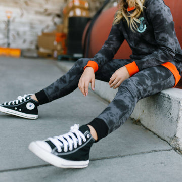 Kids Moto Joggers - 'Tie Dye' -  Black Beauty & Obsidian