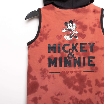 Tank Hooded Capri Rag Romper - 'Mickey & Minnie Tie Dye' - Dusty Cedar & Ash Rose Tie-dye - Disney Collection from RAGS