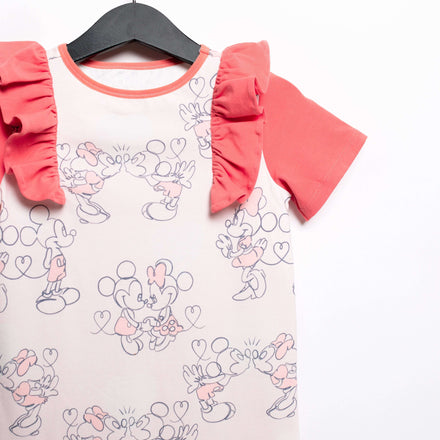 Short Sleeve Ruffle Rag Romper - 'Mickey & Minnie Valentine's Couple' - Disney Collection from RAGS