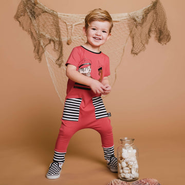 Short Sleeve Hip Pocket Rag - 'Captain' - Cardinal