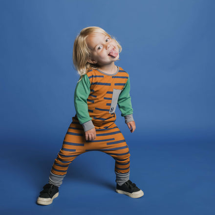 Long Sleeve Big Pocket Rag - 'Marker Stripe' - Sudan Brown