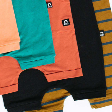 Short Sleeve Henley Short Essentials Rag Romper - 'Rag in Multiple Colors' - Spring
