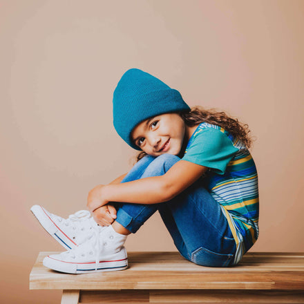 Kids OG Style Tee - 'Southwestern Stripe' - Jungle Green