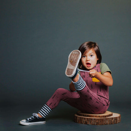 Short Sleeve Pocket Rag - 'Little Forest Print' - Purple