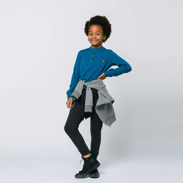 Long Sleeve Henley Pocket Kids Essentials Tee - 'Kids Tee in Multiple Colors'