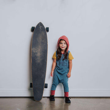 Short Sleeve Hooded Rag - 'Good Times' - Goblin Blue