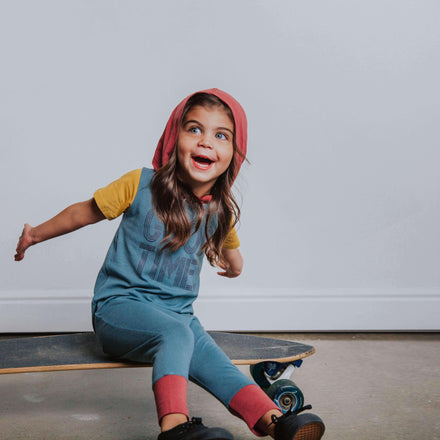 Short Sleeve Hooded Rag - 'Good Times' - Goblin Blue