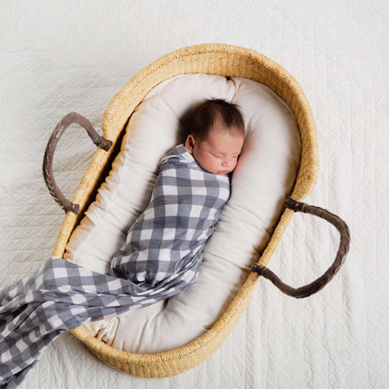 Baby Swaddle - 'Black & White Plaid'