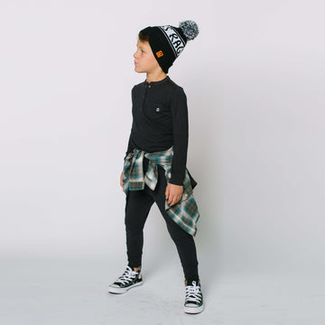 Long Sleeve Henley Pocket Kids Essentials Tee - 'Kids Tee in Multiple Colors'