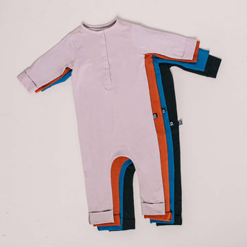 3/4 Length Sleeve Henley Essentials Rag Romper - 'Rag in Multiple Colors'