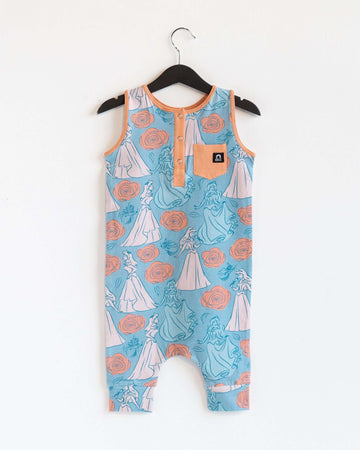 Tank Henley Capri Rag Romper - 'Aurora Floral' - Disney Collection from RAGS