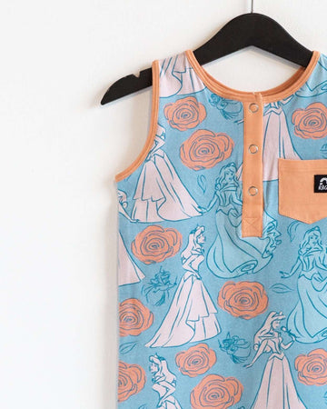 Tank Henley Capri Rag Romper - 'Aurora Floral' - Disney Collection from RAGS