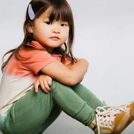 Short Sleeve Henley Rag - 'Dip Dye' - Multicolor