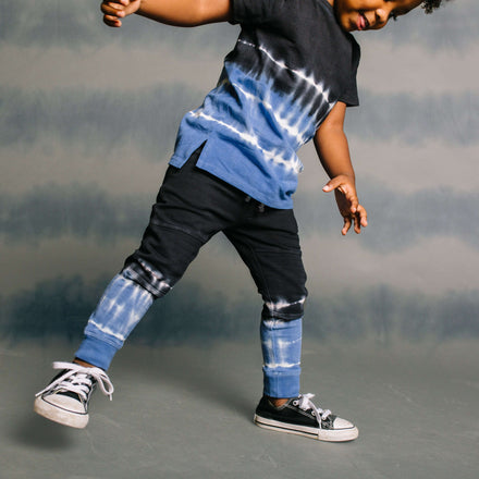 Kids Moto Joggers - 'Regatta Tie Dye' - Black