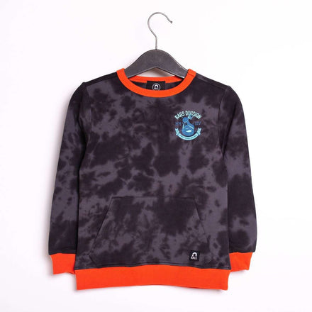 Kids Kangaroo Pocket Sweatshirt - 'Cobra RAGS Division' - Black Beauty & Obsidian Tie-Dye