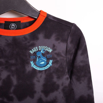 Kids Kangaroo Pocket Sweatshirt - 'Cobra RAGS Division' - Black Beauty & Obsidian Tie-Dye