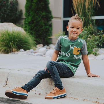 Short Sleeve Chest Pocket Tee - 'Tallies' - Myrtle Green