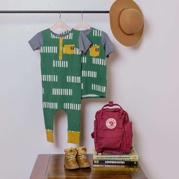 Short Sleeve Chest Pocket Tee - 'Tallies' - Myrtle Green