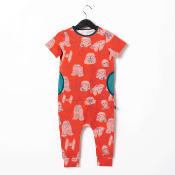 Short Sleeve Peek Pocket Rag Romper - 'Star Wars Floral' - Star Wars Collection from RAGS
