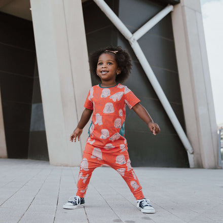Short Sleeve Peek Pocket Rag Romper - 'Star Wars Floral' - Star Wars Collection from RAGS