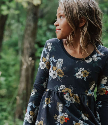 Long Sleeve Swing Dress - 'Leia Floral' - Star Wars Collection from RAGS