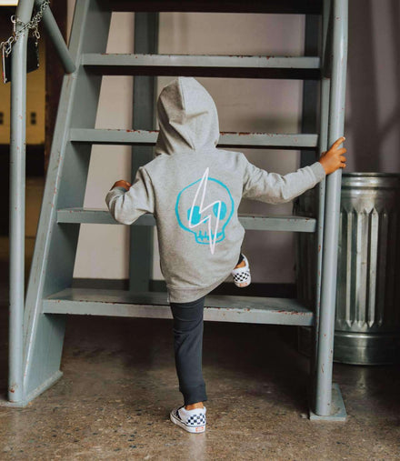 Kids Hoodie - 'Lightning Strikes' - Charcoal