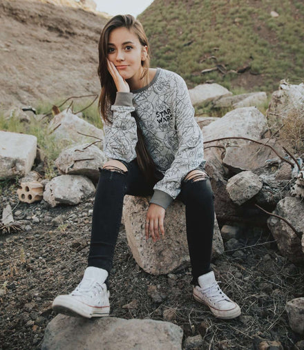 Unisex Adult Crewneck Sweatshirt - 'Millennium Falcon Print' - Star Wars Collection from RAGS