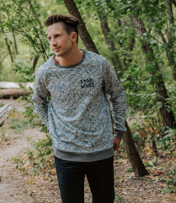 Unisex Adult Crewneck Sweatshirt - 'Millennium Falcon Print' - Star Wars Collection from RAGS