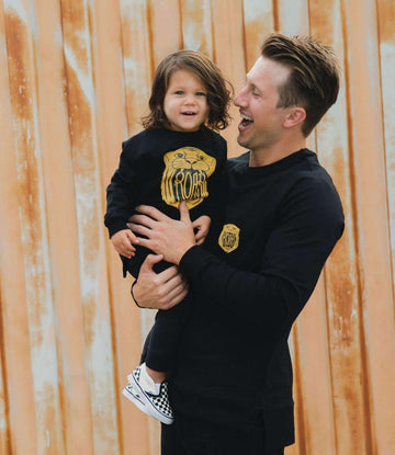 Kids Crewneck Sweatshirt - 'Roar' - Black