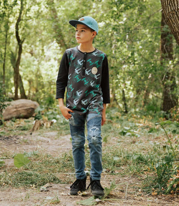 3/4 Sleeve Henley Tee - 'Starfighters' - Star Wars Collection from RAGS