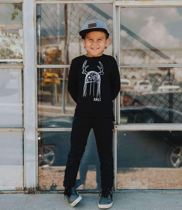 Kids Crewneck Sweatshirt - 'Trinny' - Black