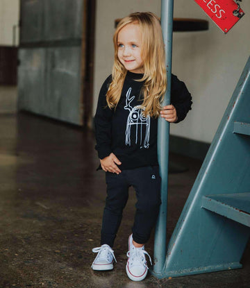 Kids Crewneck Sweatshirt - 'Trinny' - Black