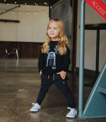 Kids Crewneck Sweatshirt - 'Trinny' - Black