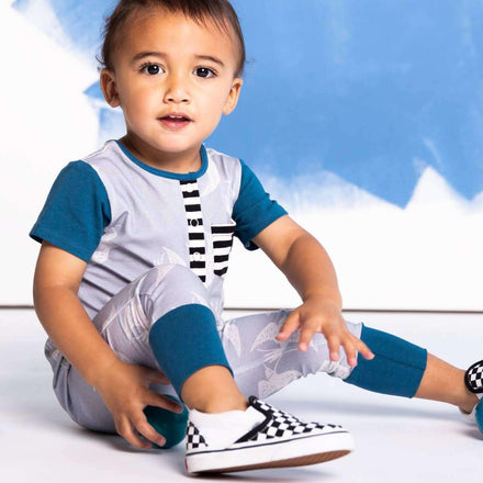 Short Sleeve Henley Rag - 'Headed South' - Sleet