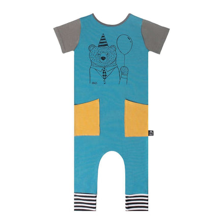 Short Sleeve Hip Pocket Rag - 'Party Bear' - Blue Moon