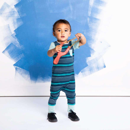 Short Sleeve Pocket Rag - 'Artsy Stripe' - Midnight