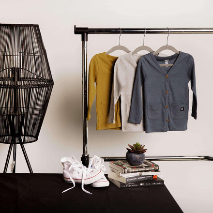 Kids Cardigan - 'Multiple Colors' - Dark Slate, Heather Grey, Cumin Mustard